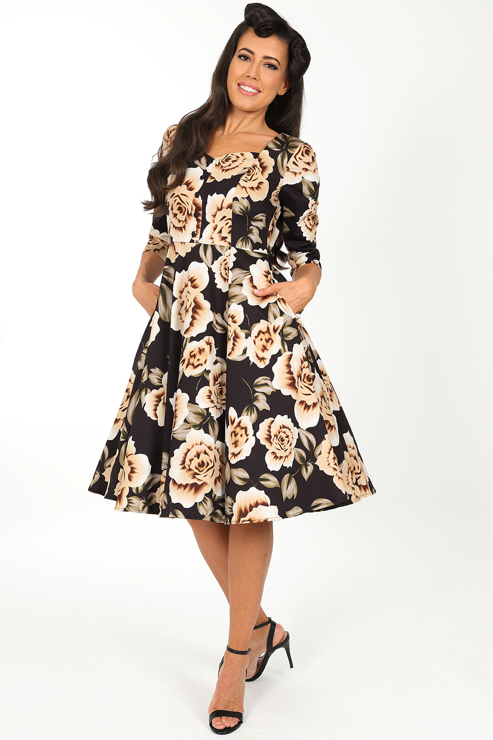 Striking Rose Swing Dress